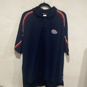 Vintage Reebok Super Bowl XL NFL Polo Shirt Size XXL Blue Red